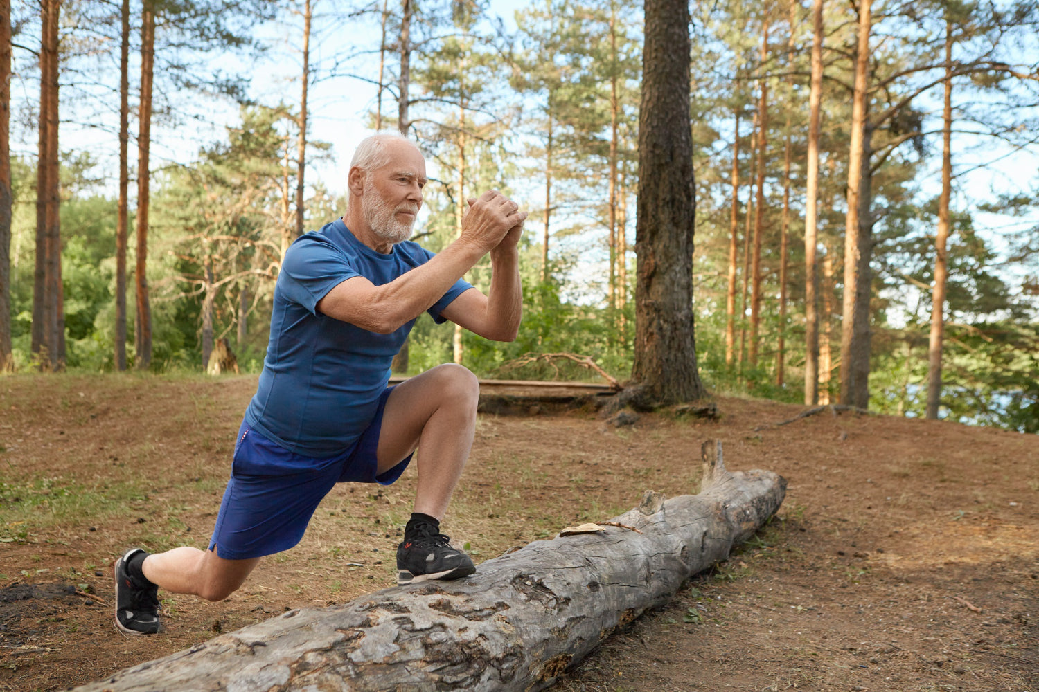 And old man showing increased physical performance after taking TMG supplements